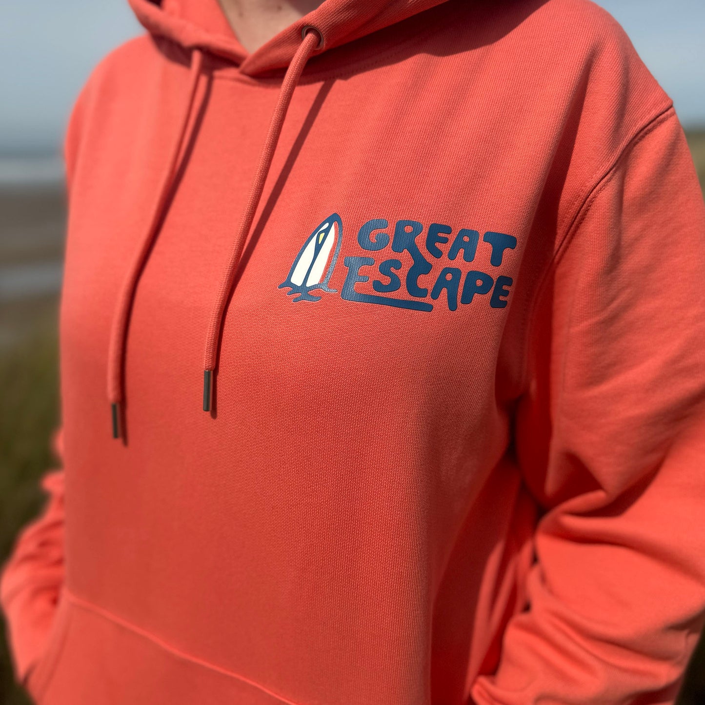 Organic Fiesta Orange Beach Vibes Only Hoodie