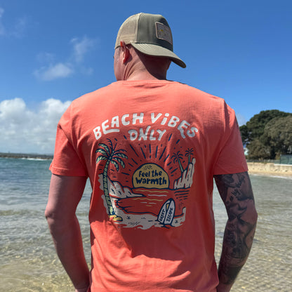 Organic Fiesta Orange Beach Vibes Only T-Shirt