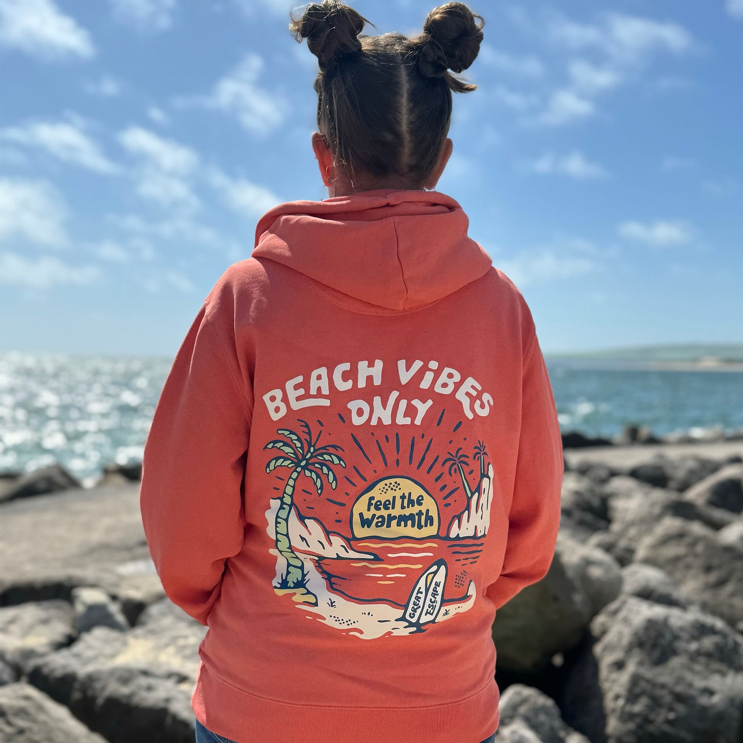 Organic Fiesta Orange Beach Vibes Only Hoodie