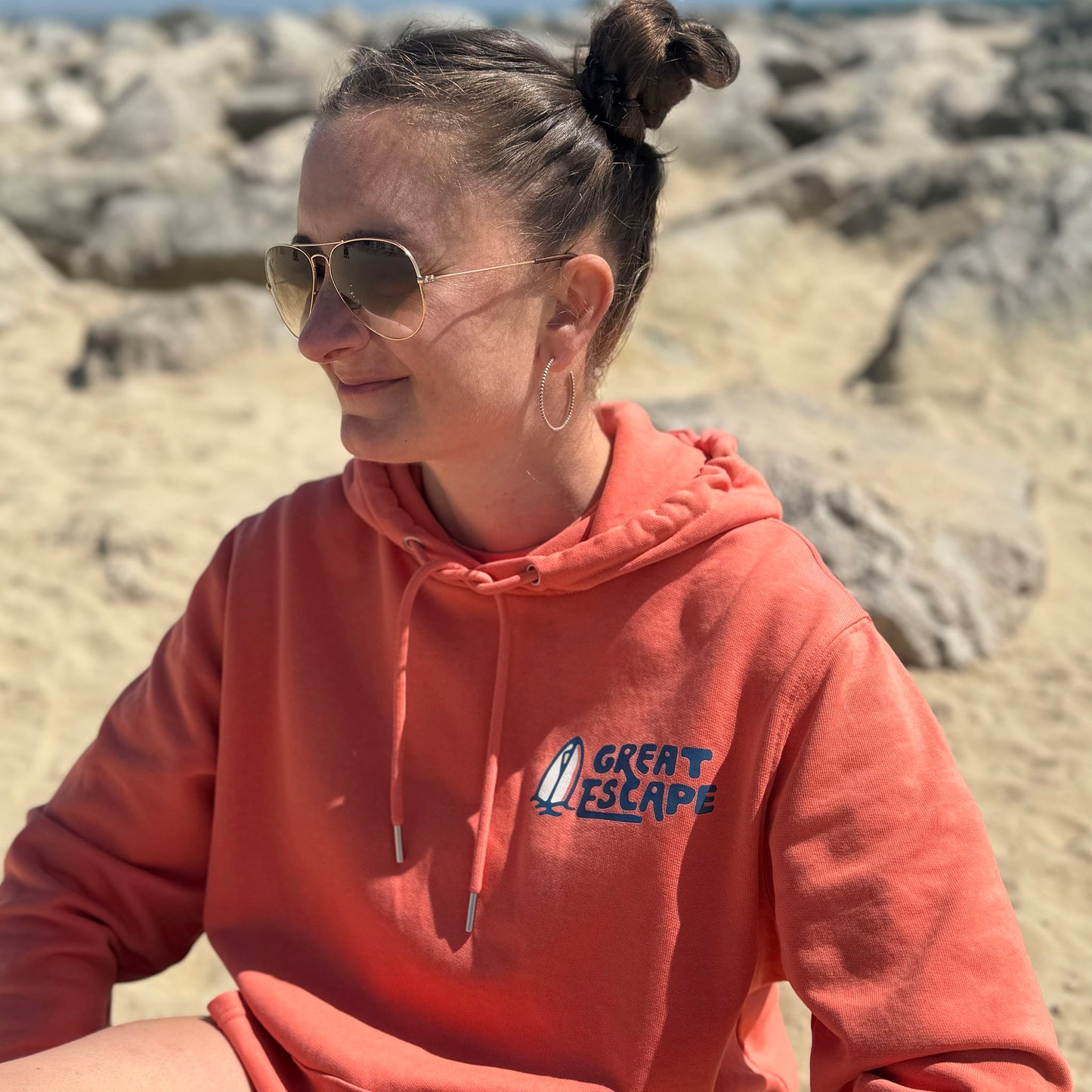 Organic Fiesta Orange Beach Vibes Only Hoodie