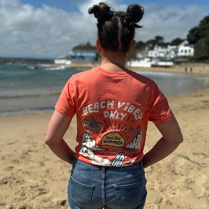 Organic Fiesta Orange Beach Vibes Only T-Shirt