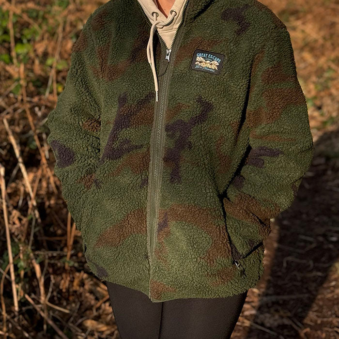 Lost In Adventure Sherpa Camo Fleece Jacket