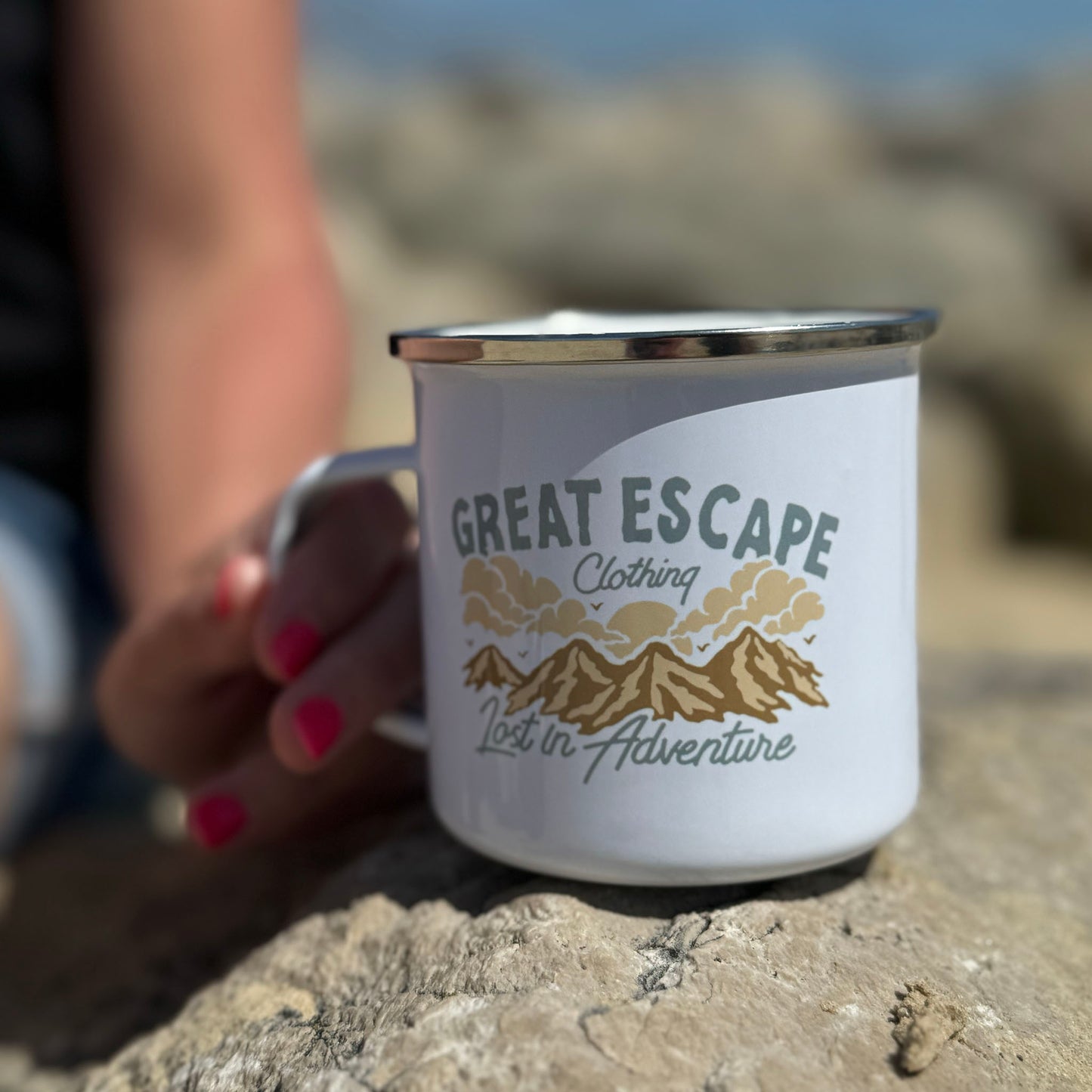 Lost In Adventure Enamel Mug